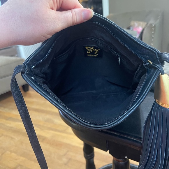 Sharif Vintage Navy Blue Crossbody Bag with a Tassel - Picture 5 of 12